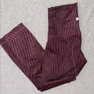 Lululemon Maroon and Black Patterned Leggings